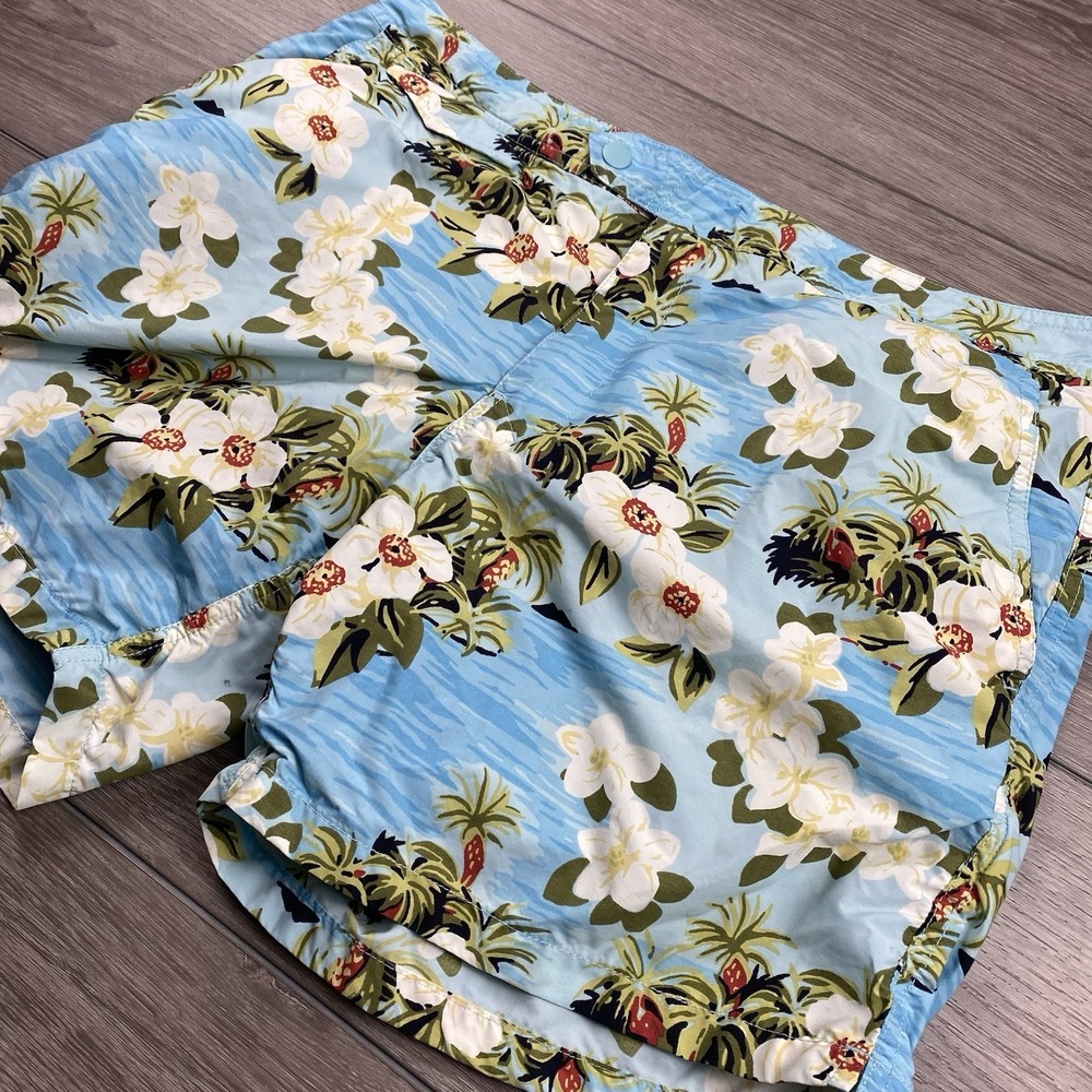 J Crew Mens 6" Lined Board Shorts Blue Floral 33